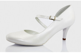 Gyöngyházfényű keresztpántos menyasszonyi cipő Claris