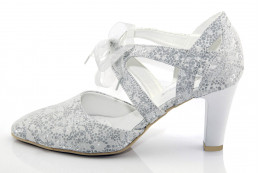 Ezüst színű alkalmi cipő esküvőre Ines 2