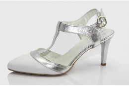 Fehér-ezüst alkalmi cipő esküvőre Amelia