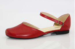 Piros menyecske cipő lapos talpú Benita