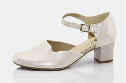 Ekrü kényelmes gyöngyházfényű esküvői cipő Ilse