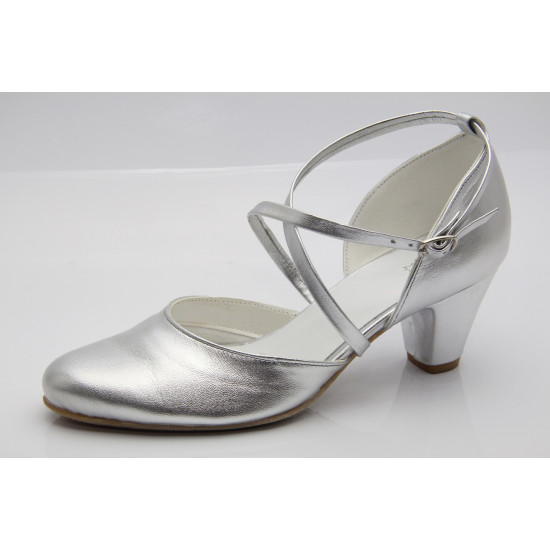 Ezüst esküvői cipő Lady Art2