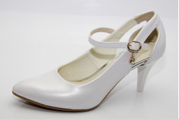 Esküvői fehér gyöngyházfényű cipő Avni